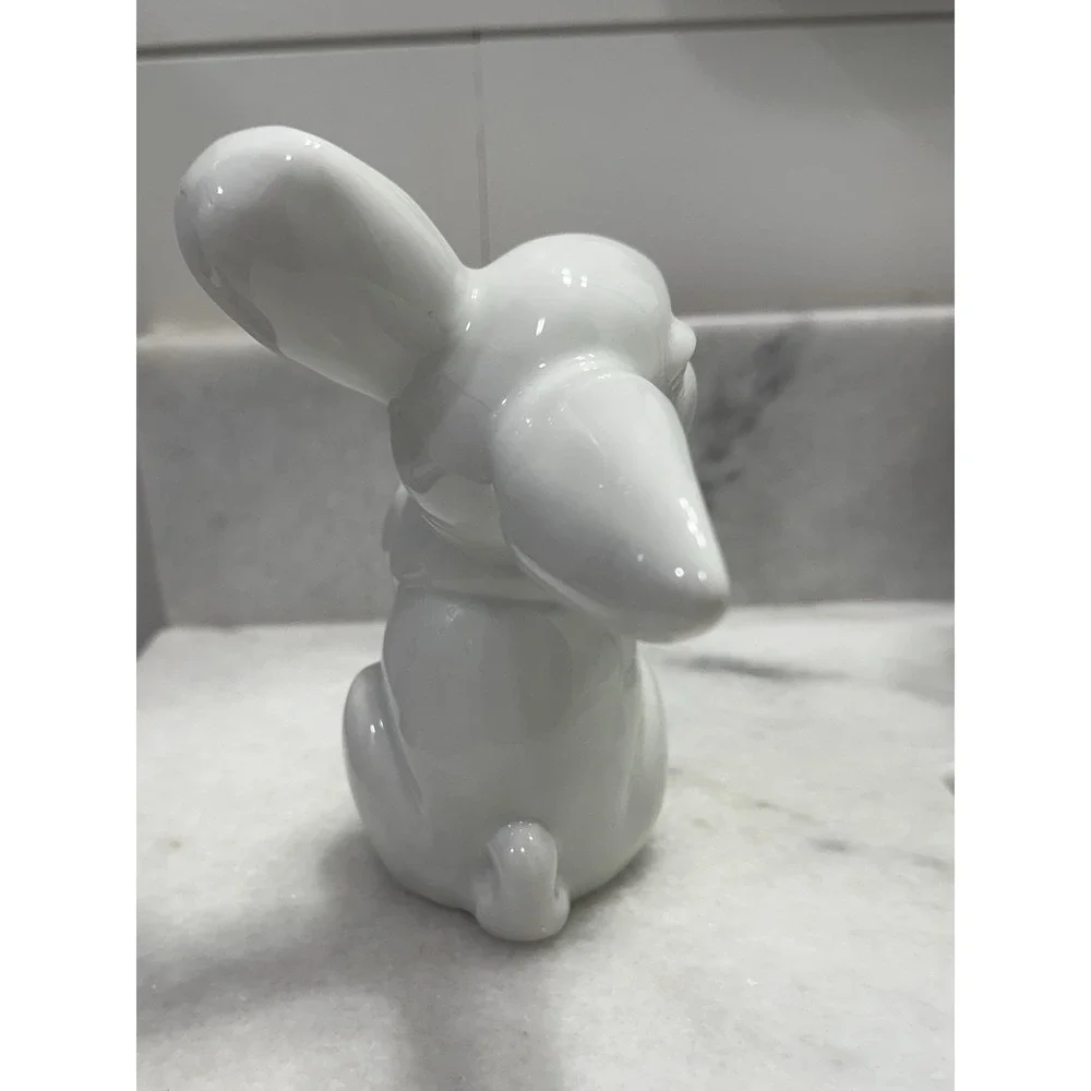 Vintage Rosenthal Germany Porcelain White Laughing Bunny Rabbit Figurine 6